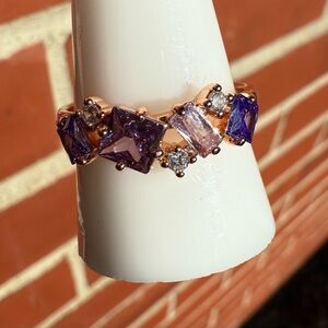Exquisite Purple and Silver Women's Ring